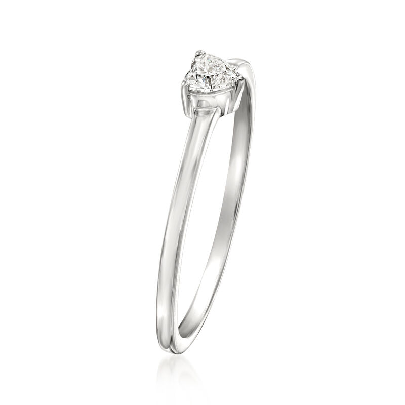 .15 Carat Heart-Shaped Lab-Grown Diamond Ring in 14kt White Gold image number 2