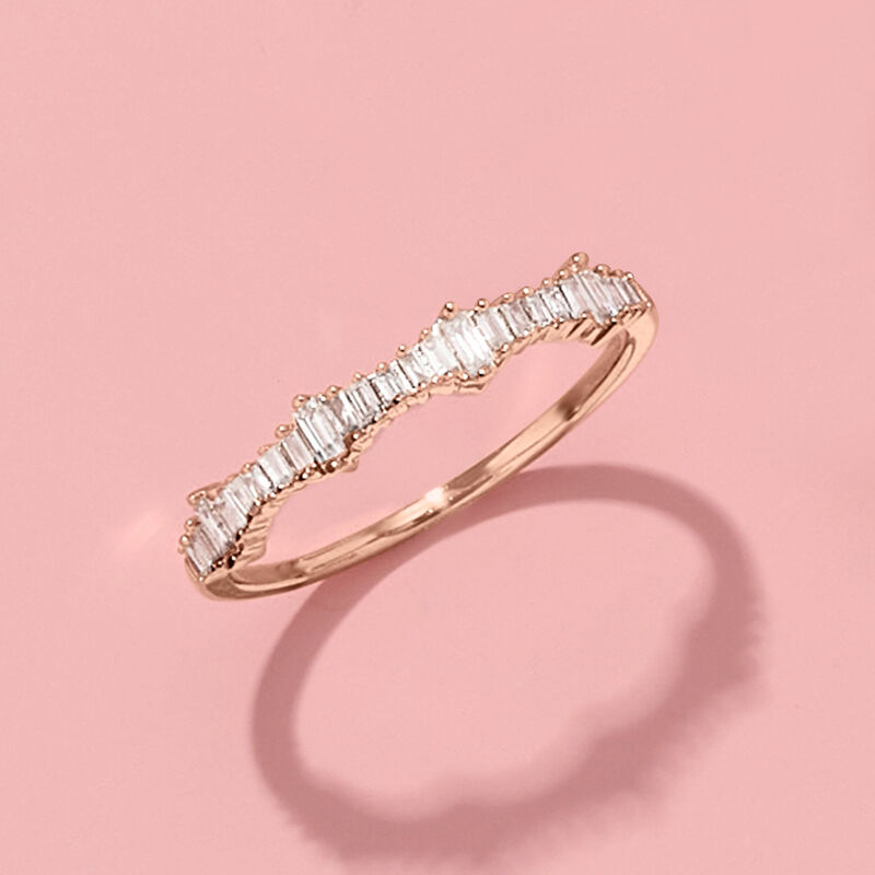 .20 ct. t.w. Baguette Diamond Ring in 14kt Rose Gold image number 4