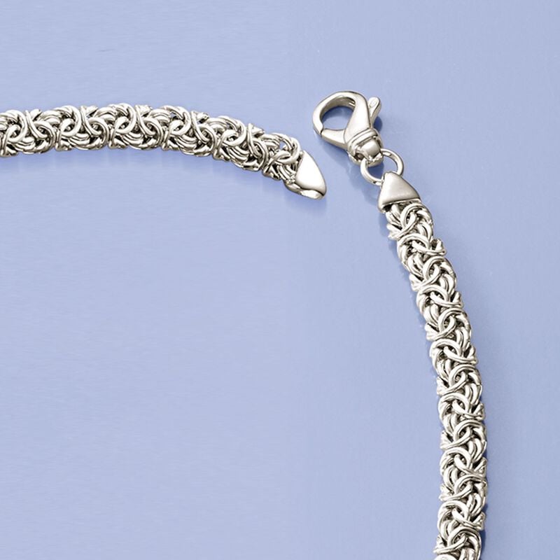 Sterling Silver Graduated Byzantine Necklace image number 4