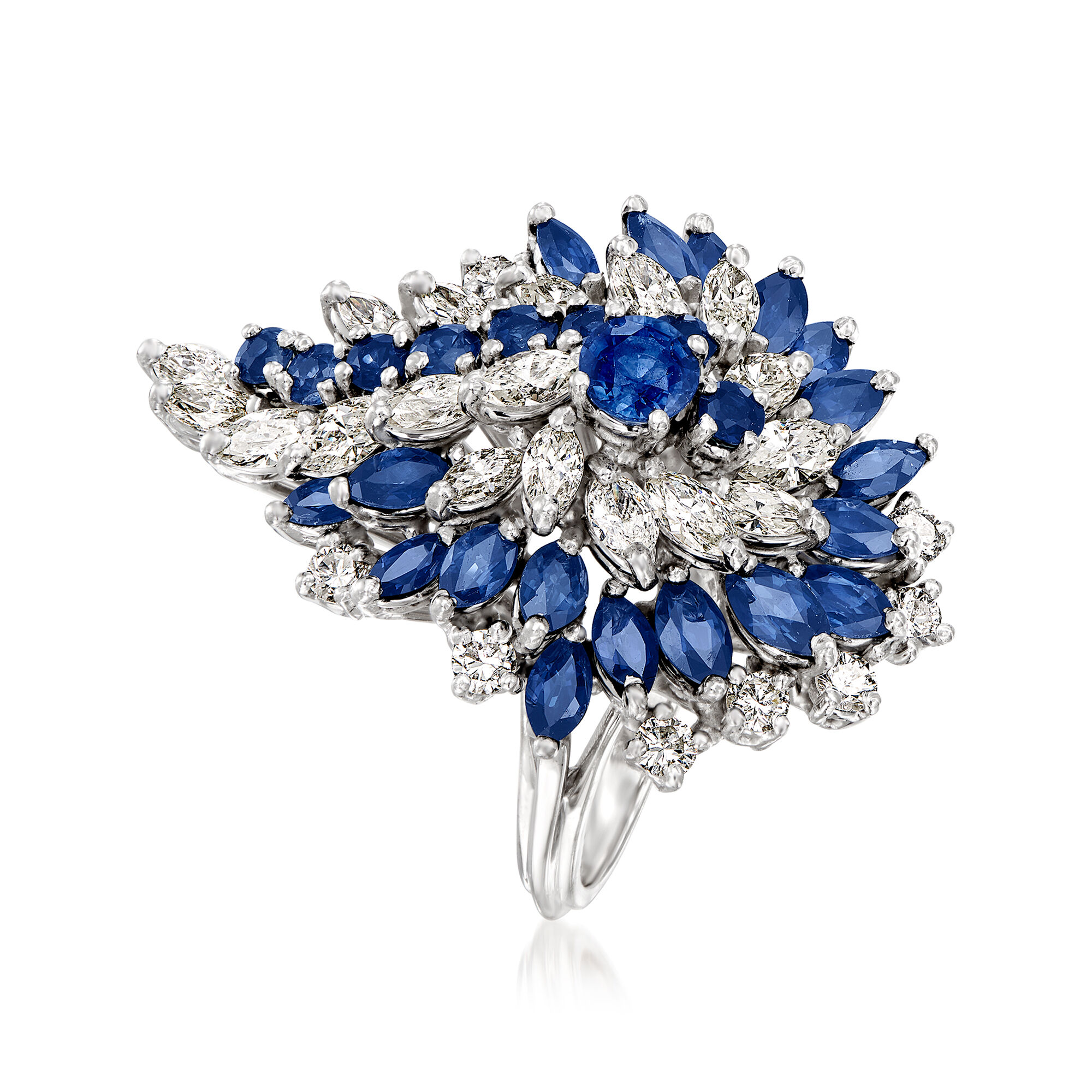 C. 1970 Vintage 5.20 ct. t.w. Sapphire and 3.25 ct. t.w.