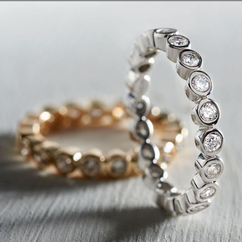 1.00 ct. t.w. Bezel-Set Diamond Eternity Band in 14kt White Gold image number 6