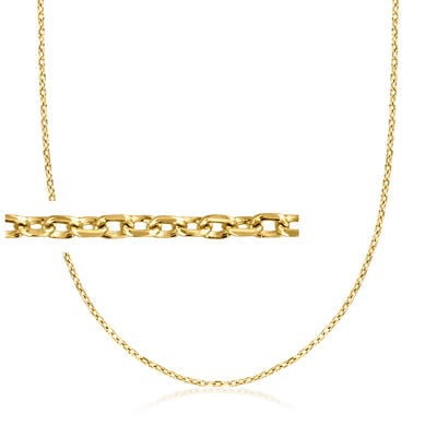 Italian 1.1mm 18kt Gold Over Sterling Cable-Chain Necklace