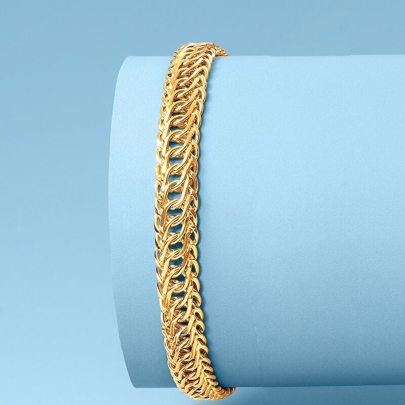 18kt Yellow Gold Interlocking Oval Link Bracelet image number 4