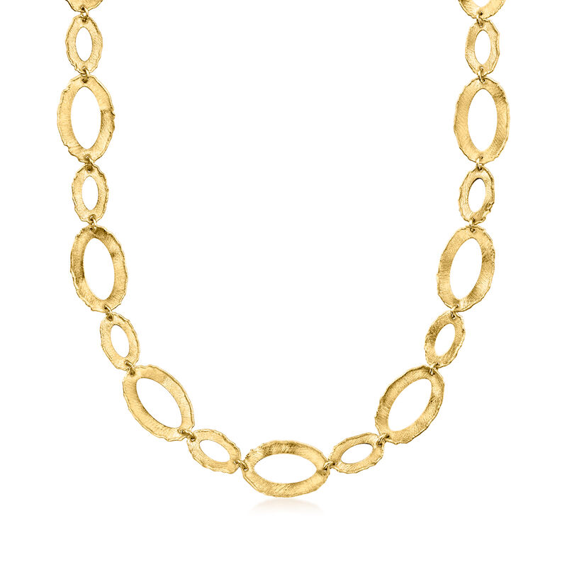 Italian 18kt Gold Over Sterling Oval-Link Necklace. 18&quot; image number 1