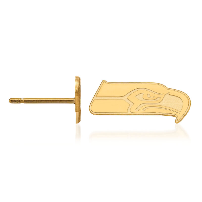 14kt Yellow Gold NFL Seattle Seahawks Extra Small Stud Earrings image number 1