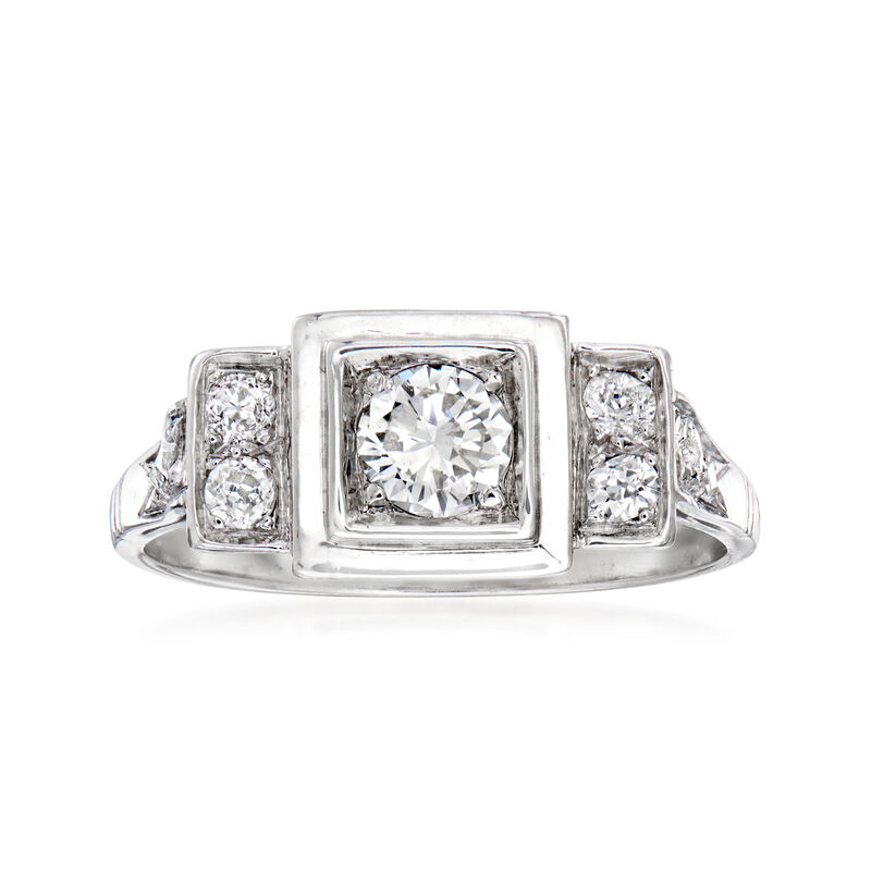 C. 1950 Vintage .65 ct. t.w. Diamond Ring in Platinum. Size 7 image number 0