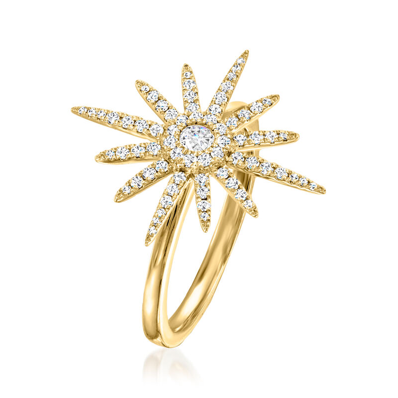 C. 2000 Vintage .40 ct. t.w. Diamond Starburst Ring in 18kt Yellow Gold image number 2