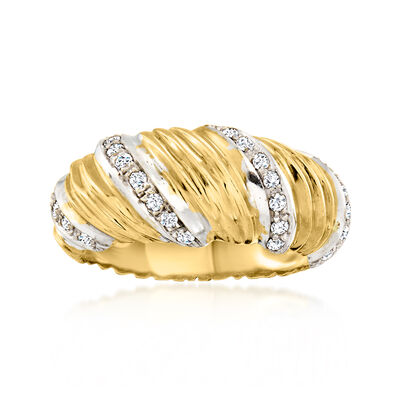 C. 2010 Vintage .50 ct. t.w. Diamond Twisted Ring in 18kt Yellow Gold