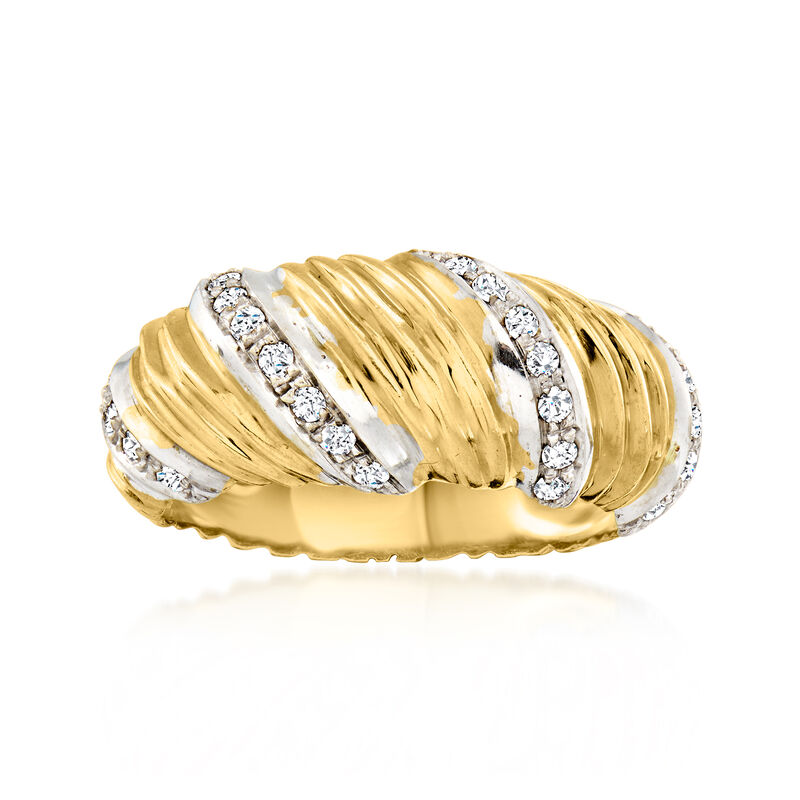 C. 2010 Vintage .50 ct. t.w. Diamond Twisted Ring in 18kt Yellow Gold. Size 8 image number 0