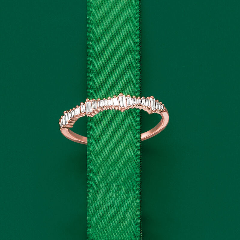.20 ct. t.w. Baguette Diamond Ring in 14kt Rose Gold image number 3