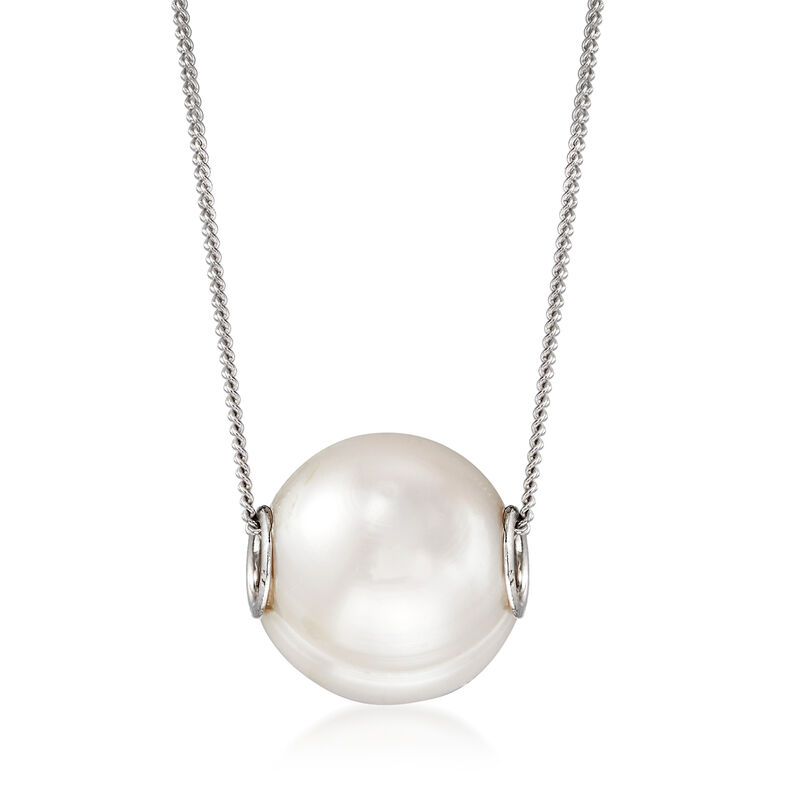 10-10.5mm Cultured Pearl Pendant Necklace in Sterling Silver. 18&quot; image number 1