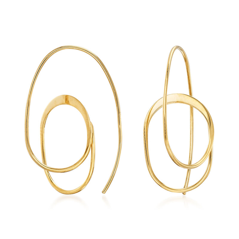 14kt Yellow Gold Curled Drop Earrings image number 2