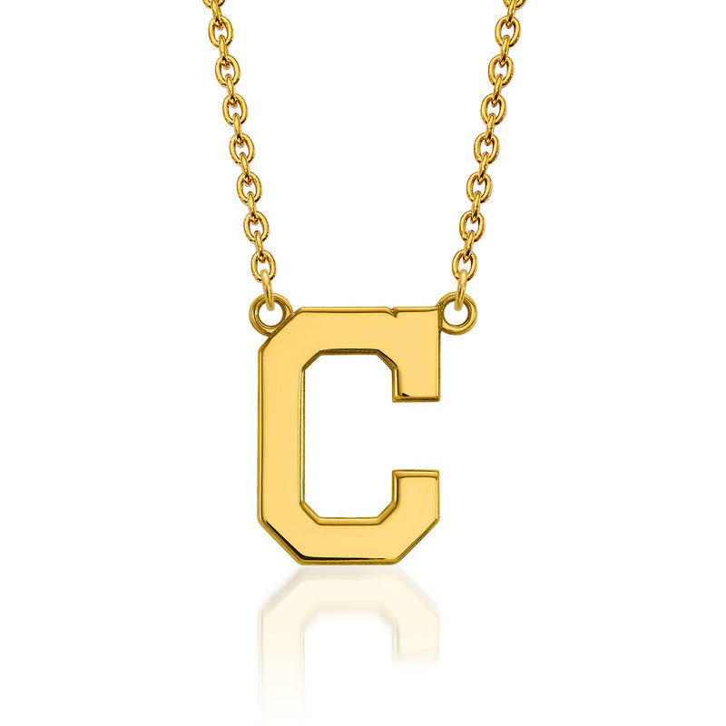 14kt Yellow Gold MLB Cleveland Indians Pendant Necklace. 18" image number 0