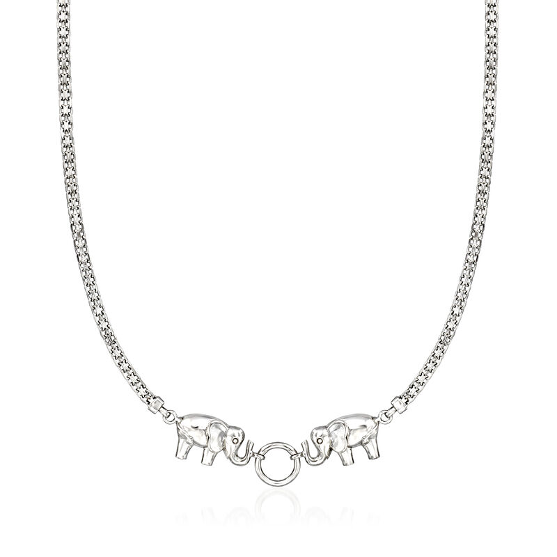 Sterling Silver Elephant Bismark-Link Necklace Ross Simons