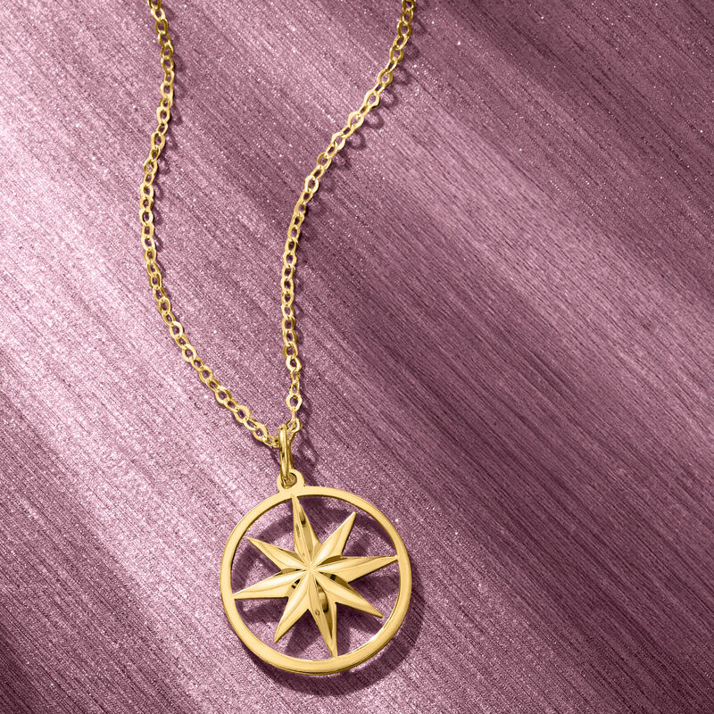 Italian 14kt Yellow Gold North Star Necklace. 16&quot; image number 3