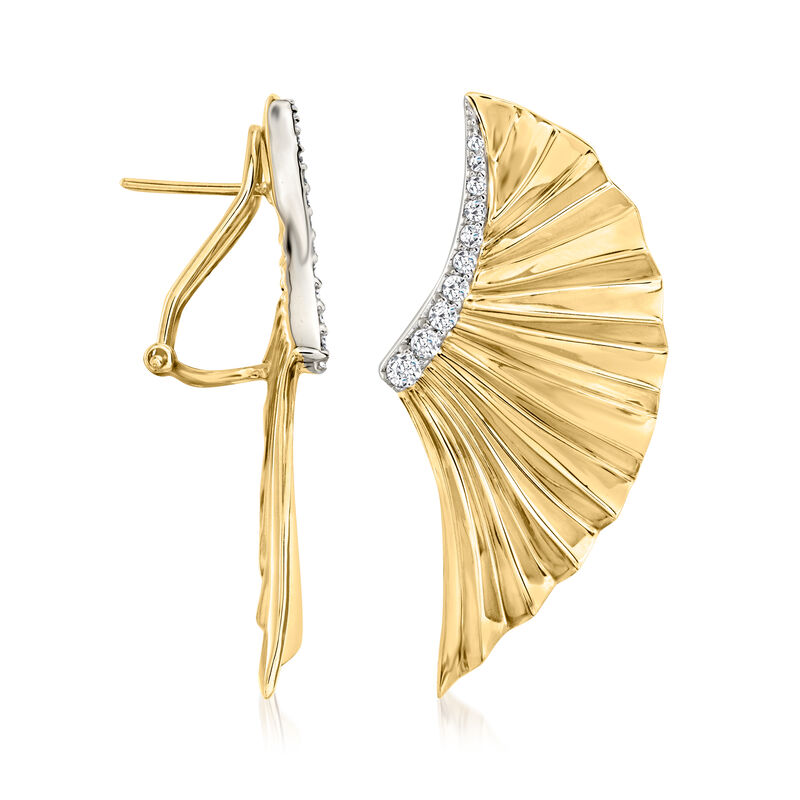 .31 ct. t.w. Diamond Fan Earrings in 14kt Yellow Gold image number 2