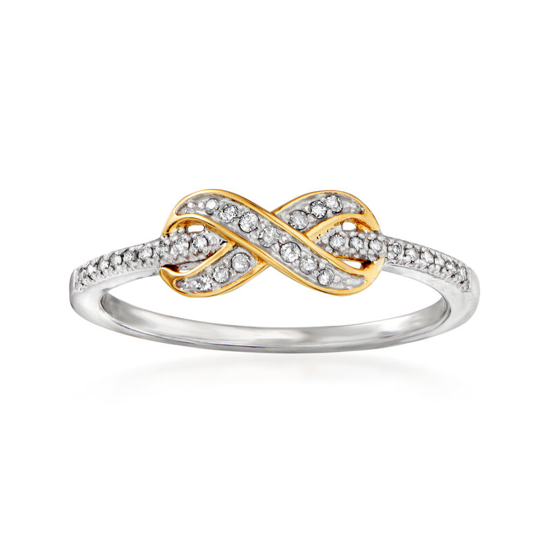 .10 ct. t.w. Diamond Infinity Ring in Sterling Silver with 14kt Yellow Gold image number 0