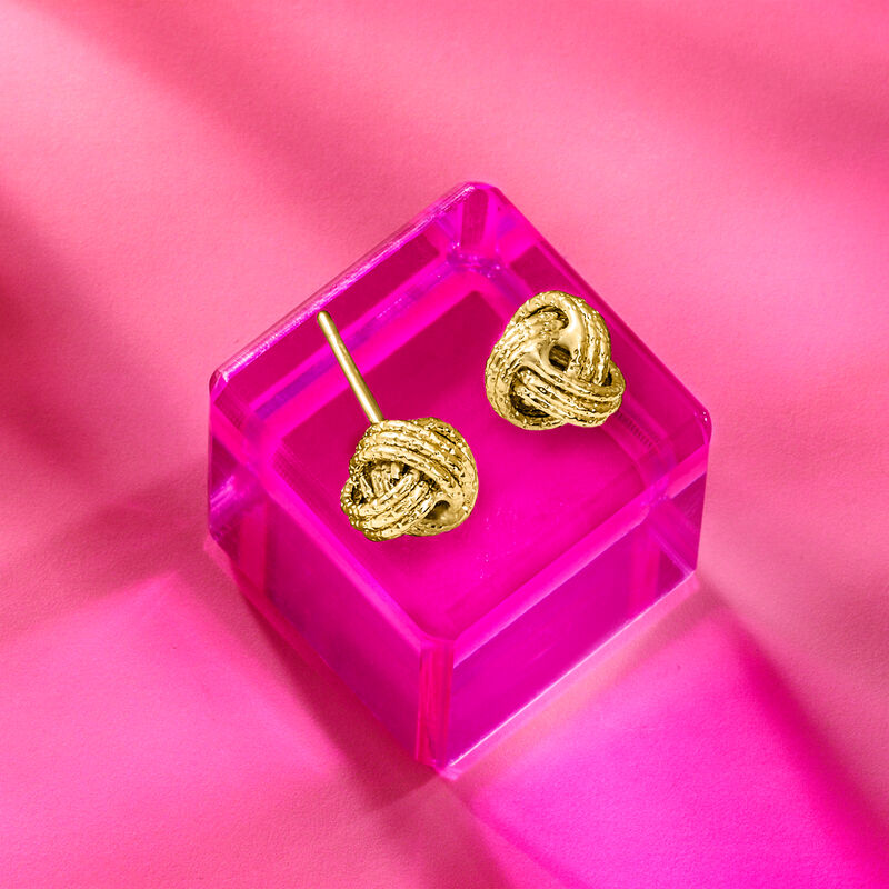 Italian 14kt Yellow Gold Love Knot Stud Earrings image number 3