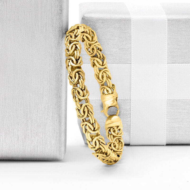 14kt Yellow Gold Byzantine Bracelet image number 4