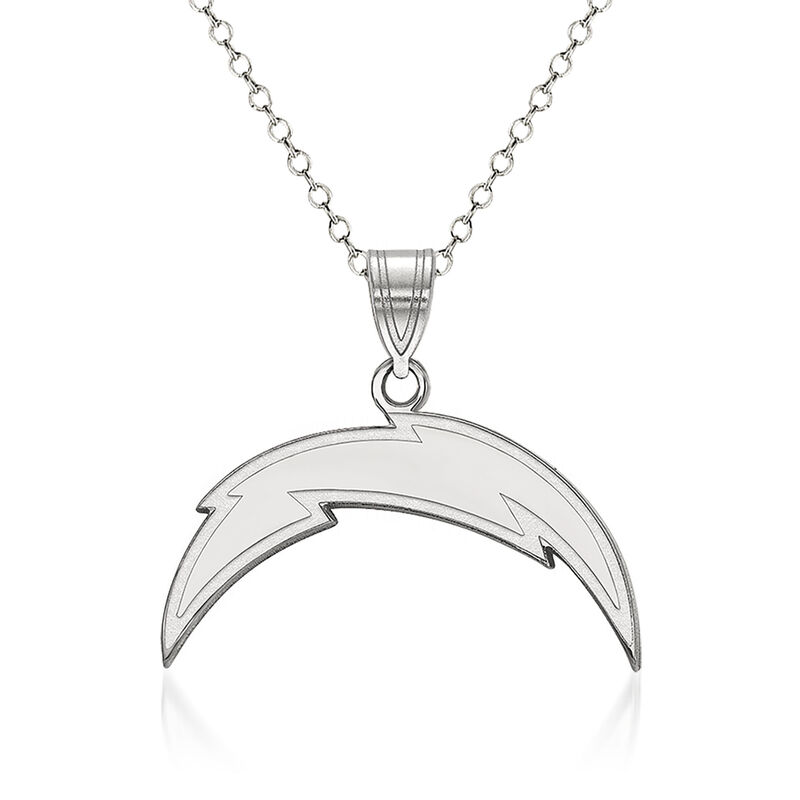 Sterling Silver NFL Los Angeles Chargers Pendant Necklace. 18&quot; image number 0