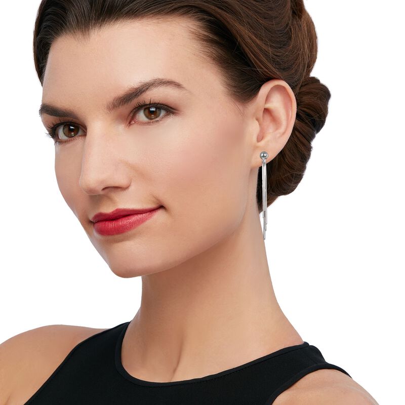 Italian Sterling Silver Tassel Earrings image number 1