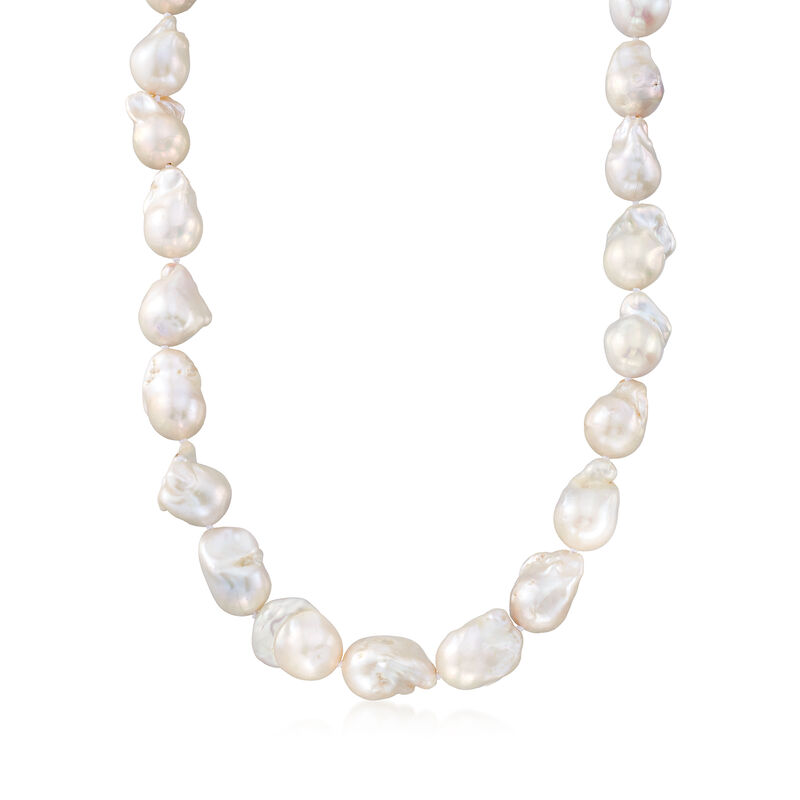 12-15mm Cultured Baroque Pearl Necklace with 14kt Yellow Gold image number 0