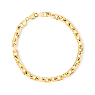 Men's 14kt Yellow Gold Cable-Chain Bracelet