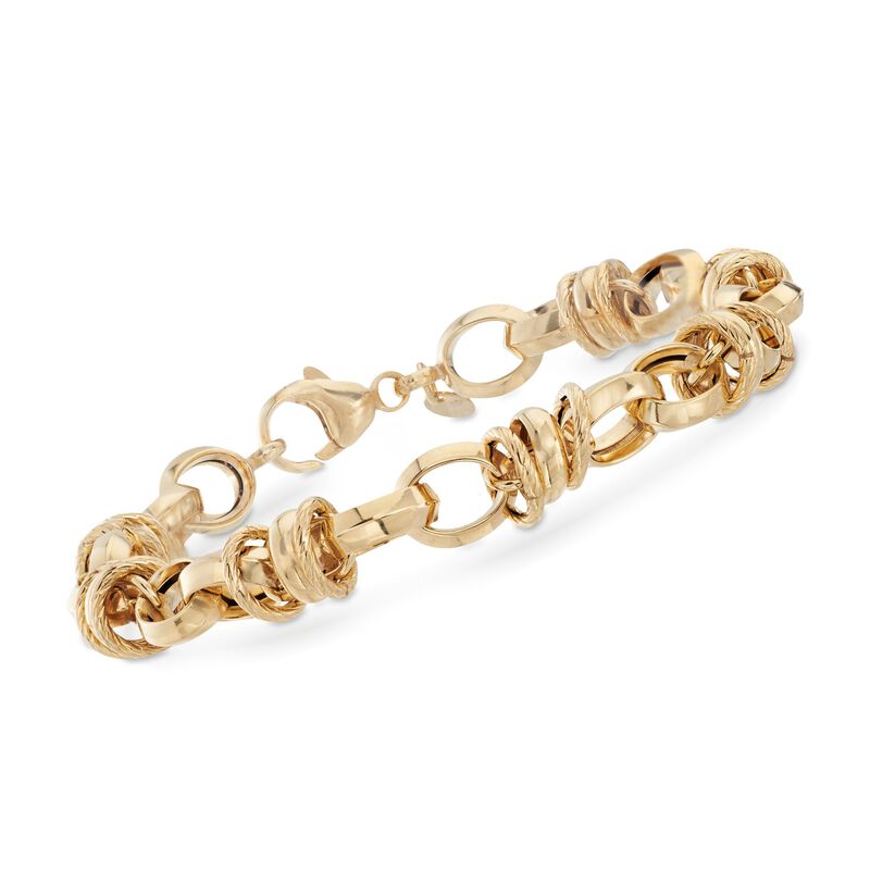 Italian 14kt Yellow Gold Round Link Bracelet. 8.25&quot; image number 0