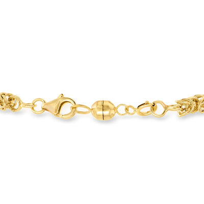 Italian Set of Two Small Magnetic Clasp Converters: 14kt Yellow Gold and 14kt White Gold