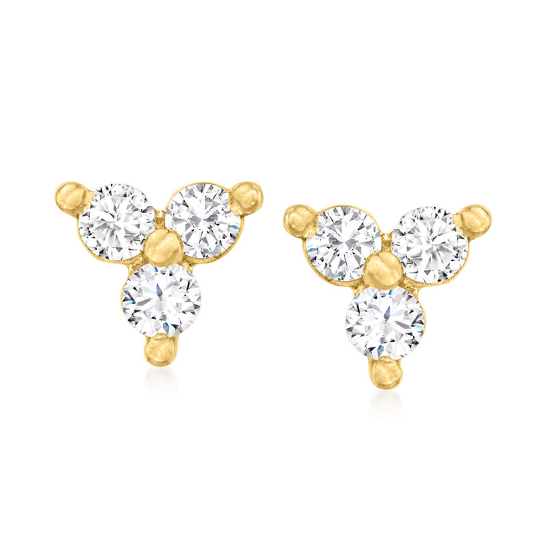 .20 ct. t.w. Diamond Three-Stone Earrings in 10kt Yellow Gold image number 0