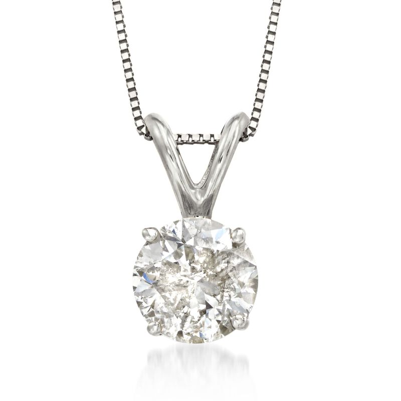 1.00 Carat Diamond Pendant Necklace in 18kt White Gold. 18&quot; image number 1