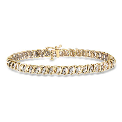 C. 1980 Vintage 1.35 ct. t.w. Diamond Bracelet in 10kt Yellow Gold