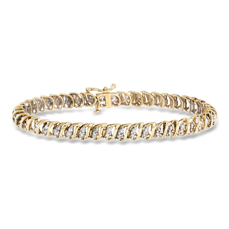 C. 1980 Vintage 1.35 ct. t.w. Diamond Bracelet in 10kt Yellow Gold. 7" image number 0