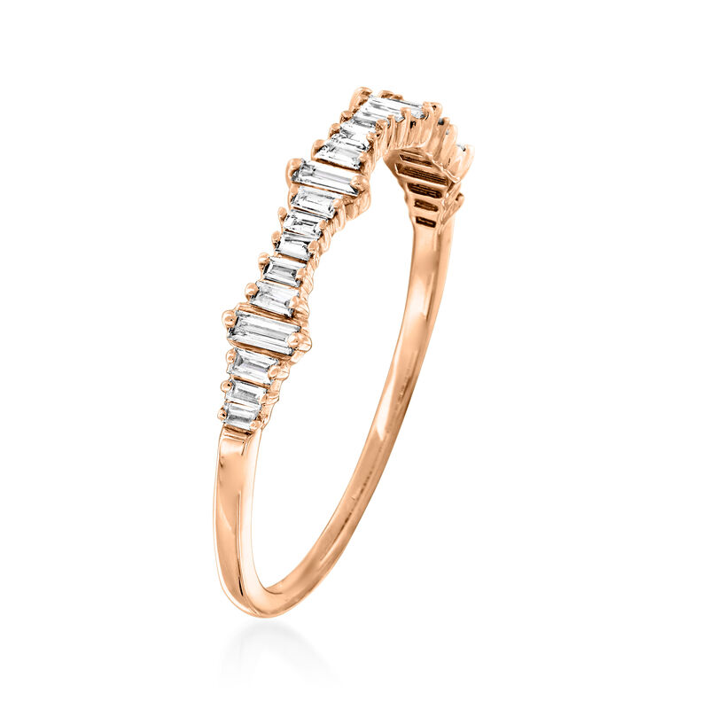 .20 ct. t.w. Baguette Diamond Ring in 14kt Rose Gold image number 2