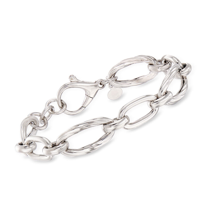 Italian Sterling Silver Oval-Link Bracelet image number 0