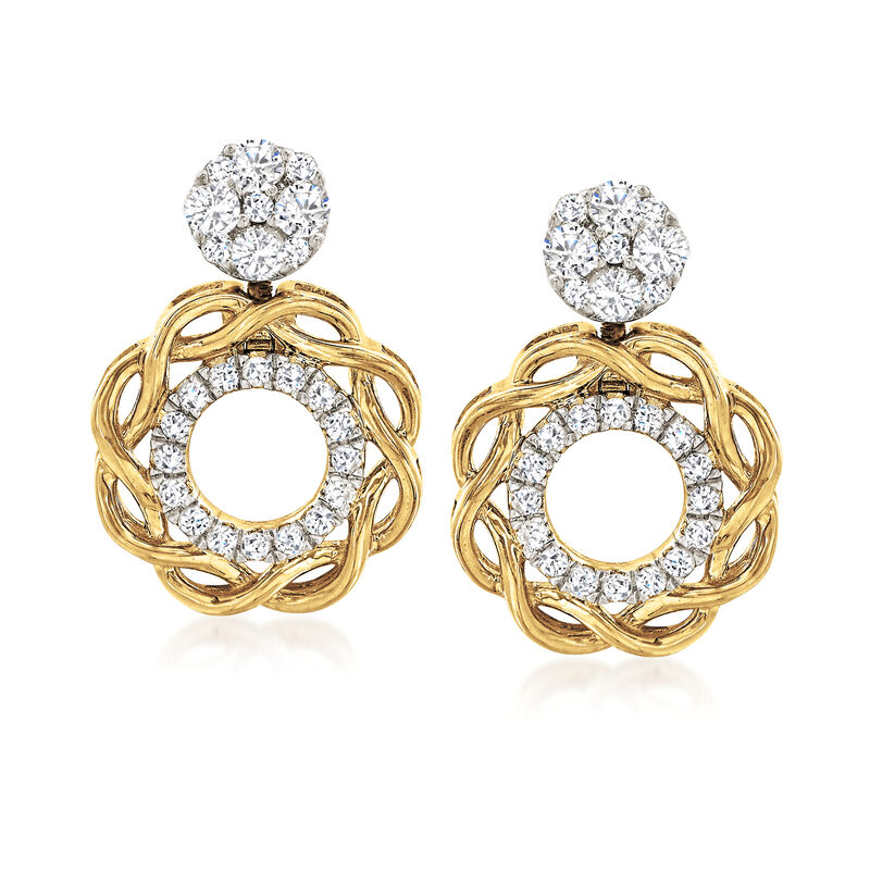.33 ct. t.w. Diamond Jewelry Set: Stud Earrings and Convertible Earring Jackets in 14kt Yellow Gold image number 3