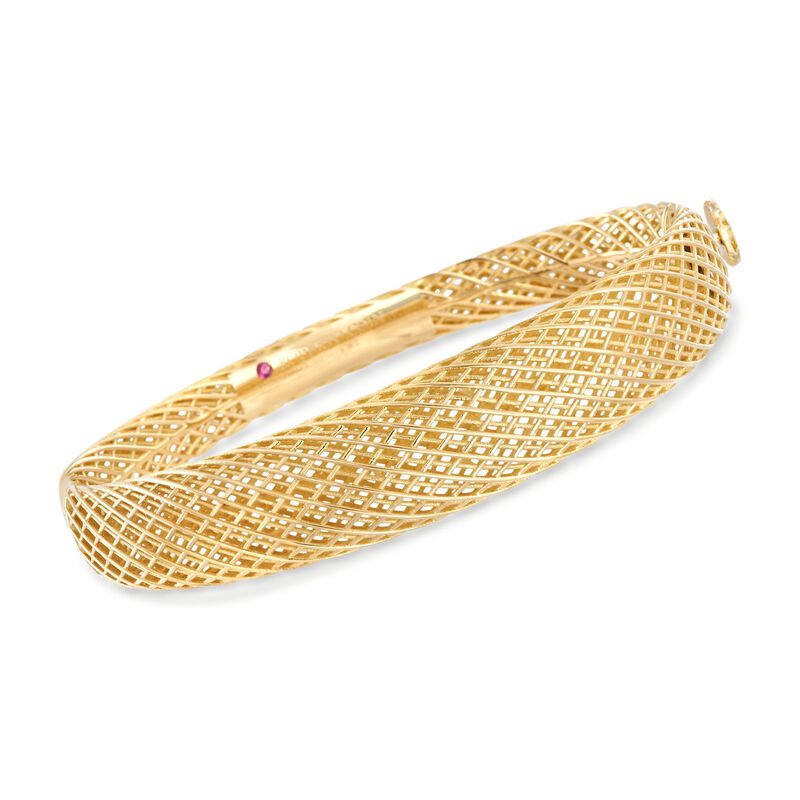 Roberto Coin &quot;Silk&quot; 18kt Yellow Gold Bangle Bracelet. 7&quot; image number 0
