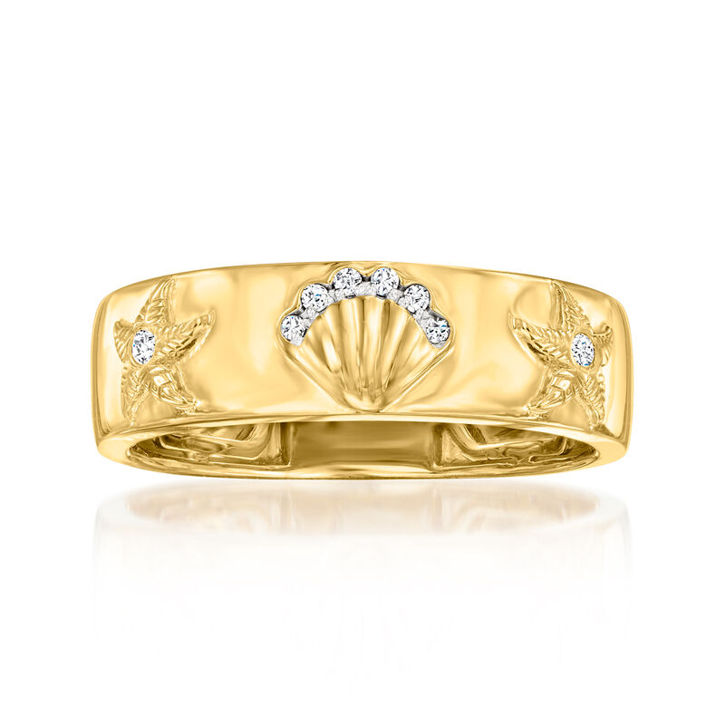 Diamond Sea Life Ring in 18kt Gold Over Sterling image number 0