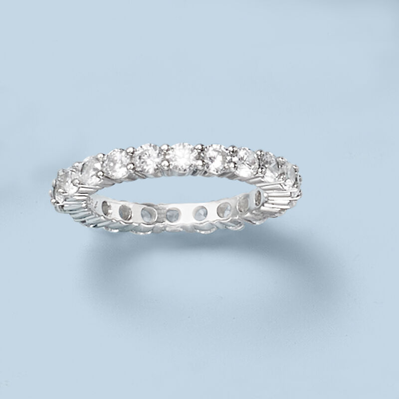 2.00 ct. t.w. CZ Eternity Band in Sterling Silver image number 3