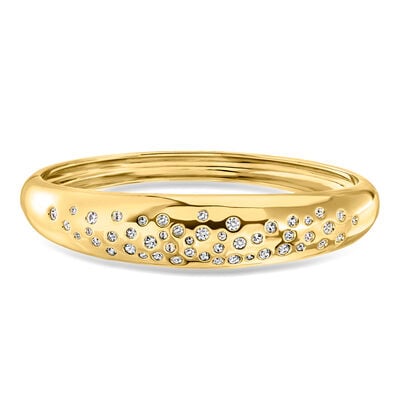 14kt Yellow Gold-Plated Bangle Bracelet with 2.00 ct. t.w. CZs