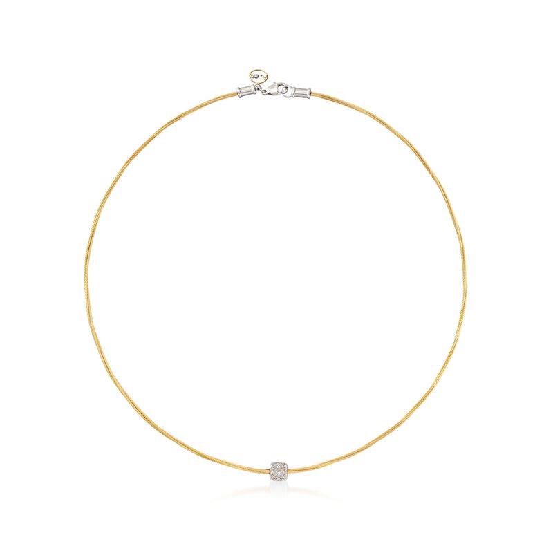 ALOR &quot;Classique&quot; Diamond Station Yellow Cable Necklace. 17&quot; image number 1