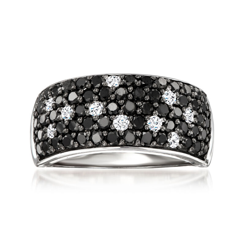 1.50 ct. t.w. Black and White Diamond Ring in Sterling Silver image number 0