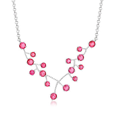 7.50 ct. t.w. Pink Topaz Vine Necklace in Sterling Silver