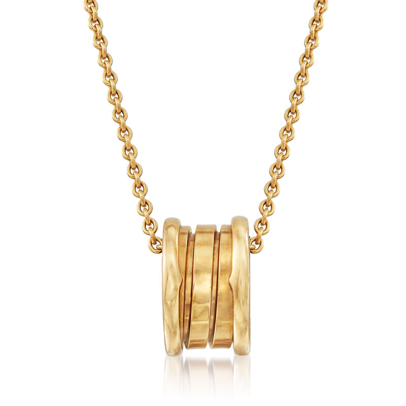 C. 1990 Vintage Bulgari 18kt Yellow Gold Barrel Necklace image number 0