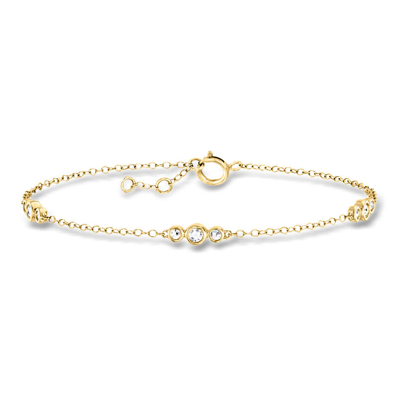 .20 ct. t.w. Bezel-Set Lab-Grown Diamond Graduated Trio Station Bracelet in 14kt Yellow Gold image number 0