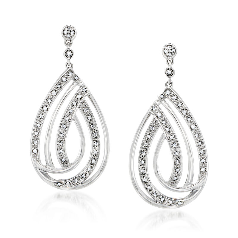 .25 ct. t.w. Diamond Open-Space Teardrop Earrings in Sterling Silver image number 0