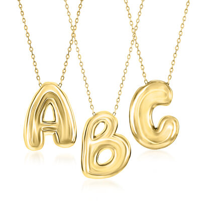 18kt Gold Over Sterling Bubble Initial Necklace
