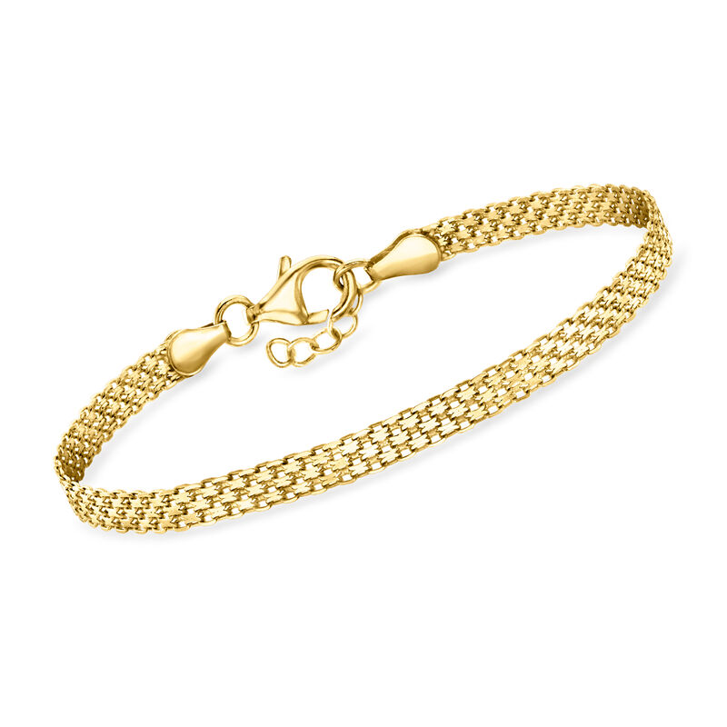 Italian 3.7mm 18kt Gold Vermeil Bismark-Link Bracelet. 6.5&quot; image number 0