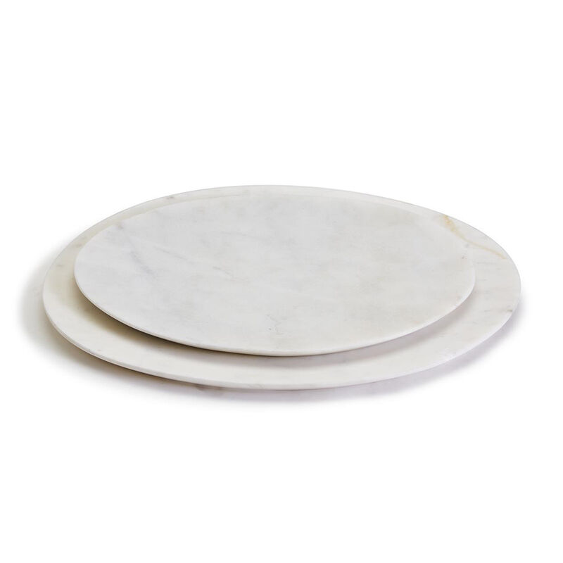 Set of 2 White Marble Serving Trays image number 0