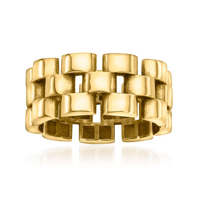 18kt Gold Over Sterling Panther-Link Ring